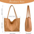 LassZone Khaki Large Vegan Leather Tote Bag for Women with Inner Zip Pocket