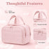 Pnrskter Large Pink Makeup & Toiletry Bag for Women – 4 Compartments with Wet and Dry Storage