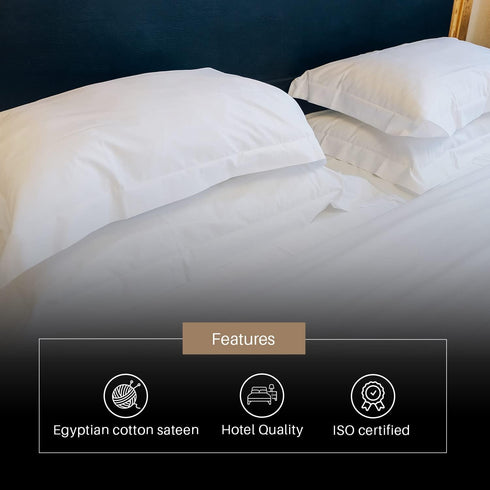 100% Cotton 800 Thread Count Extra Deep Fitted Sheets - 40cm - White