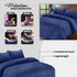 Bedding Set Brushed Microfiber Satin Stripes Easy Care Duvet Cover with Pillowcases - Navy Blue
