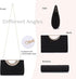 OPLERT Women’s Black Pleated Satin Evening Clutch Bag with Pearl Handle and Chain Strap