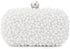 Women white Evening Bags with Pearls Clutch Bag for Wedding Party Bridal Prom