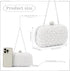 Women white Evening Bags with Pearls Clutch Bag for Wedding Party Bridal Prom