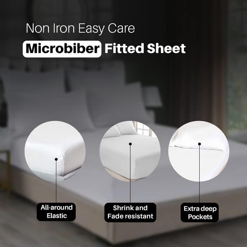 Extra Deep Fitted Sheet 40cm 16 Inch – Soft Brushed Microfibre Fitted Bed Sheet – White