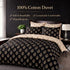 Egyptian cotton Lantern Black & gold Duvet Cover set - 220 Thread