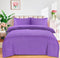 Bedding Set Brushed Microfiber Satin Stripes Easy Care Duvet Cover with Pillowcases - Purple