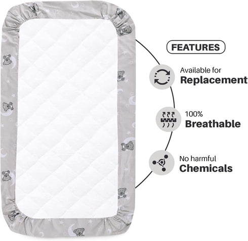 Cot Bed Sheets Super Soft Breathable Polycotton Fitted Sheet - Sleeping Moon Teddy