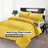Bedding Set Brushed Microfiber Satin Stripes Easy Care Duvet Cover with Pillowcases - Mustard