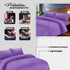Bedding Set Brushed Microfiber Satin Stripes Easy Care Duvet Cover with Pillowcases - Purple