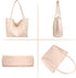 LassZone Nude Large Vegan Leather Tote Bag for Women with Inner Zip Pocket