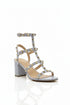 Women's White Patent Gladiator Block Heel Sandals Multi Strap Open Toe BS-7