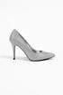 Silver Glitter Stiletto High Heel Court Shoes Pointed Toe 4.5 Inch — BS-12924
