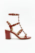 Women's Red Patent Gladiator Block Heel Sandals Multi Strap Open Toe BS-7