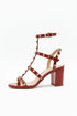 Women's Red Patent Gladiator Block Heel Sandals Multi Strap Open Toe BS-7