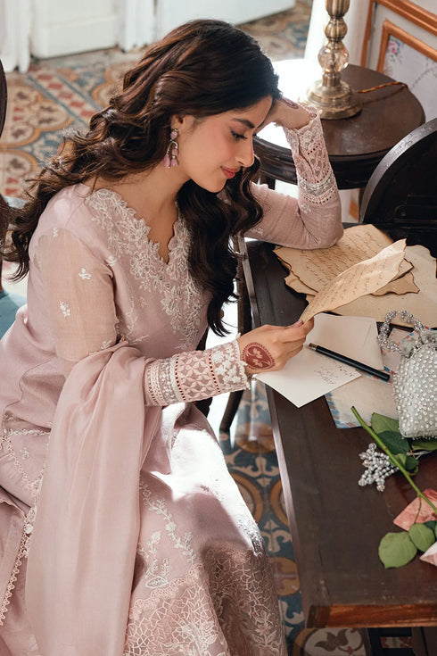 Azure Embroidered Khaddi Net Suit Rosebud