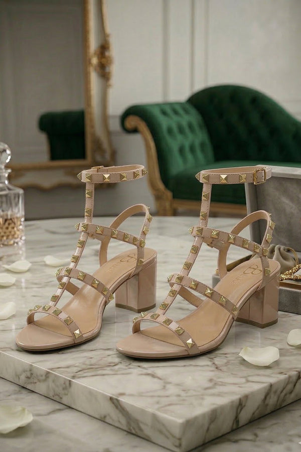 Nude Patent Ankle Strap Heel BS-7