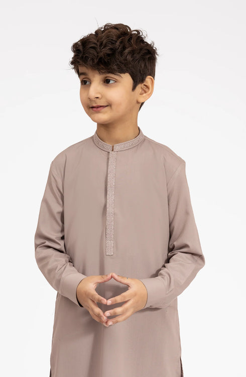 MTJ LATTE EMBROIDERED BLENDED KAMEEZ SHALWAR