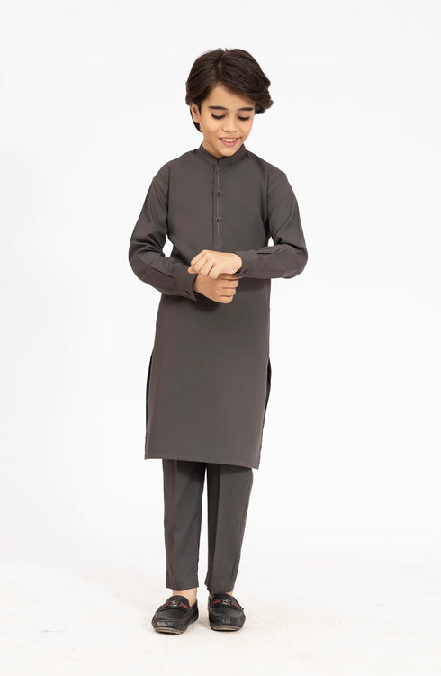 MTJ CHARCOAL BLENDED KURTA PYJAMA
