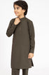 MTJ OLIVE-GREEN BLENDED KURTA PYJAMA