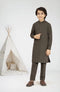 MTJ OLIVE-GREEN BLENDED KURTA PYJAMA
