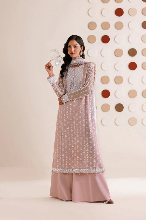 Farasha Embroidered Chiffon Suit Blush Sand