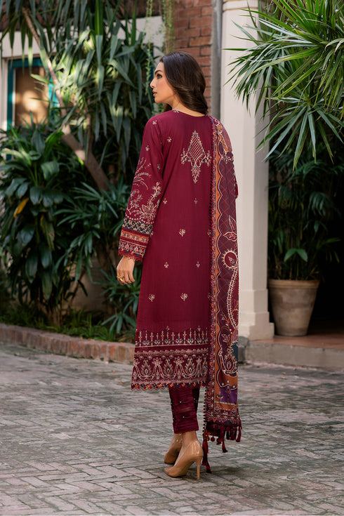 Farasha Embroidered khaddar 3 Piece Suit Yashal