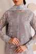 Farasha Embroidered Chiffon Suit Walnut Silk