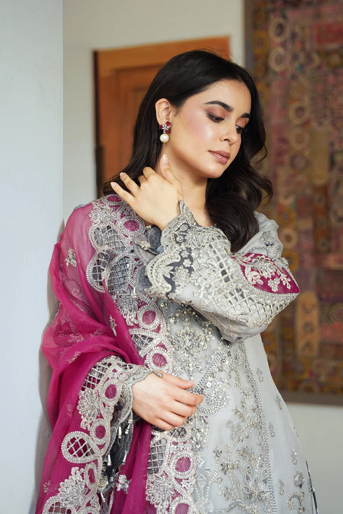 Imrozia Embroidered Organza Suit I-228