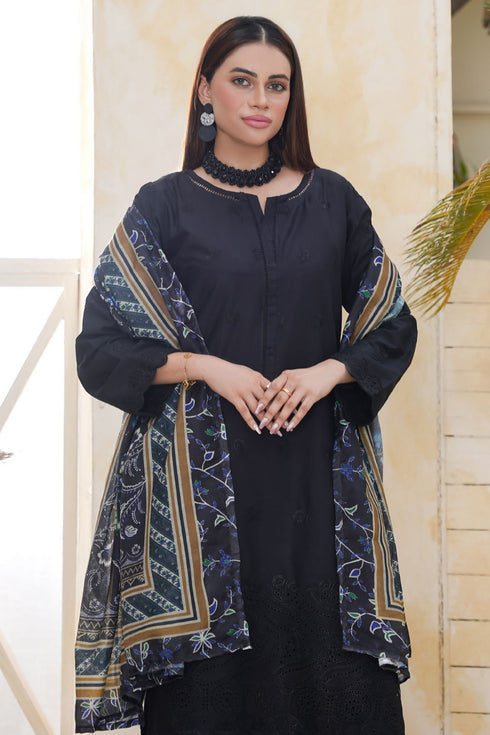 Dynia's By Bin Saeed Embroidered Chickenkari Lawn Suit BS-101