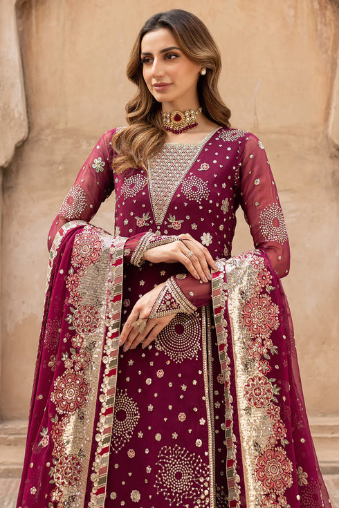 Farasha Chiffon 3 Piece Suit Scarlet Charm