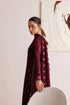 Farasha Embroidered Chiffon Suit Crimson Grace