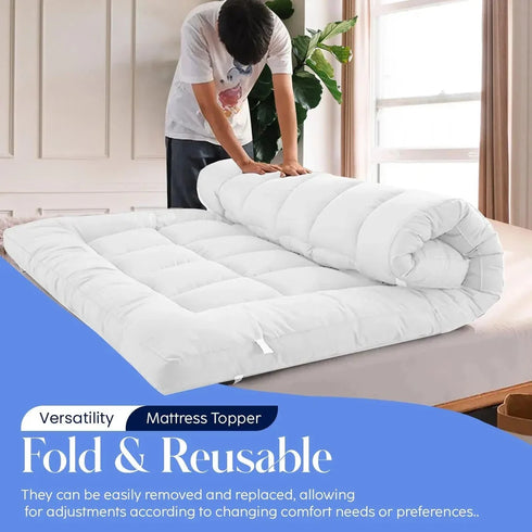 Mattress Topper 10CM Extra Thick with 1000GSM Filling Fiber | 90 cm x 190 cm