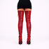 Women's Red Thigh High Back Lace Up Stiletto Boots Over The Knee 12748