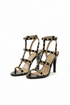 Women's Black Patent Gladiator Stiletto Heel Sandals Multi Strap Open Toe BS-5