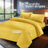 Bedding Set Brushed Microfiber Satin Stripes Easy Care Duvet Cover with Pillowcases - Mustard