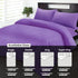 Bedding Set Brushed Microfiber Satin Stripes Easy Care Duvet Cover with Pillowcases - Purple