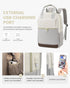 LOVEVOOK Women’s Light Grey 15.6-Inch Laptop Backpack – USB Port and Anti-Theft Pocket