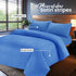 Bedding Set Brushed Microfiber Satin Stripes Easy Care Duvet Cover with Pillowcases - Mid Blue