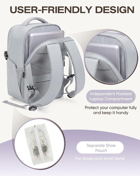 Hayayu 40 × 30 × 20 cm Ryanair Cabin Backpack – Underseat Bag with 14-Inch Laptop Compartment