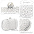 Women white Evening Bags with Pearls Clutch Bag for Wedding Party Bridal Prom