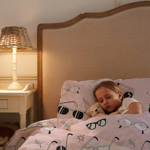 100% Cotton Kids Children's Bedding Set Reversible Duvet Cover with Pillowcase-Funky Pink