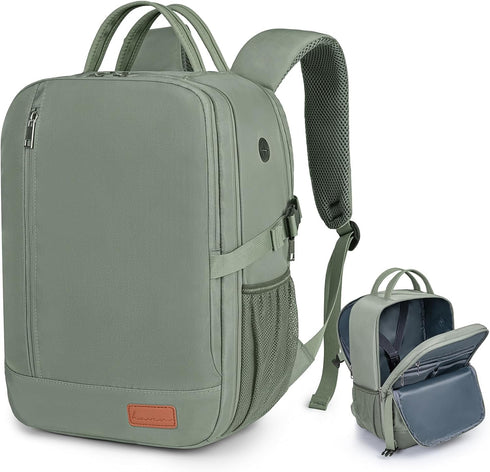Gray Green Ryanair Cabin Bag 40x30x20 cm, Underseat Travel Backpack with Laptop Compartment, Wet Pocket and Bottle Holders