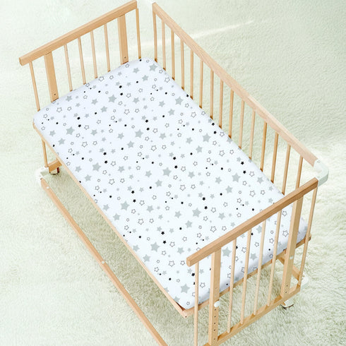 Cot Bed Sheets Super Soft Breathable Polycotton Fitted Sheet - Star