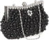 HONGCI Faux Black Pearl Rhinestone Clutch Bag – Women’s Bridal Wedding and Prom Evening Handbag