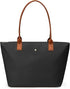 KALIDI Black Large Nylon Tote Bag for Women with Zip – Waterproof Lightweight Shoulder Handbag