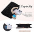 OPLERT Women’s Black Pleated Satin Evening Clutch Bag with Pearl Handle and Chain Strap