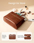 LOVEVOOK Women’s Brown Laptop Tote Bag – Vintage PU Leather Work Handbag