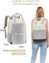 LOVEVOOK Women’s Light Grey 15.6-Inch Laptop Backpack – USB Port and Anti-Theft Pocket
