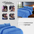 Bedding Set Brushed Microfiber Satin Stripes Easy Care Duvet Cover with Pillowcases - Mid Blue