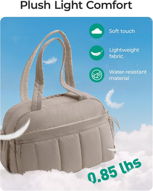 BAGSMART 24L Women’s Camel Gym & Travel Bag with Wet Pocket – Weekend Overnight Cabin Holdall with Trolley Sleeve